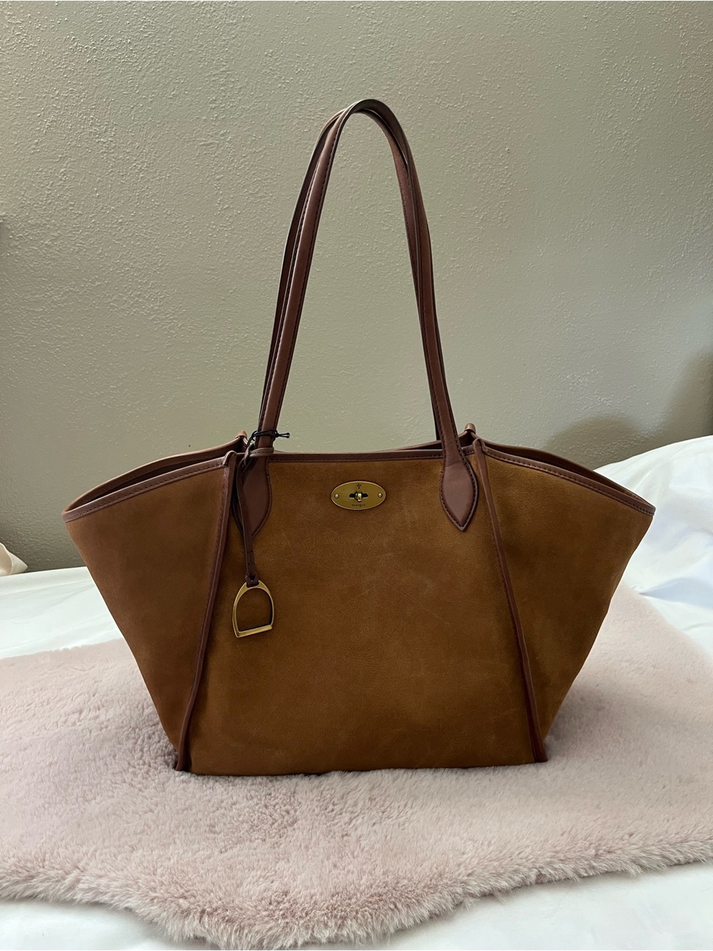 Margot New York Phoebe Suede Tote Bag Tan NWT